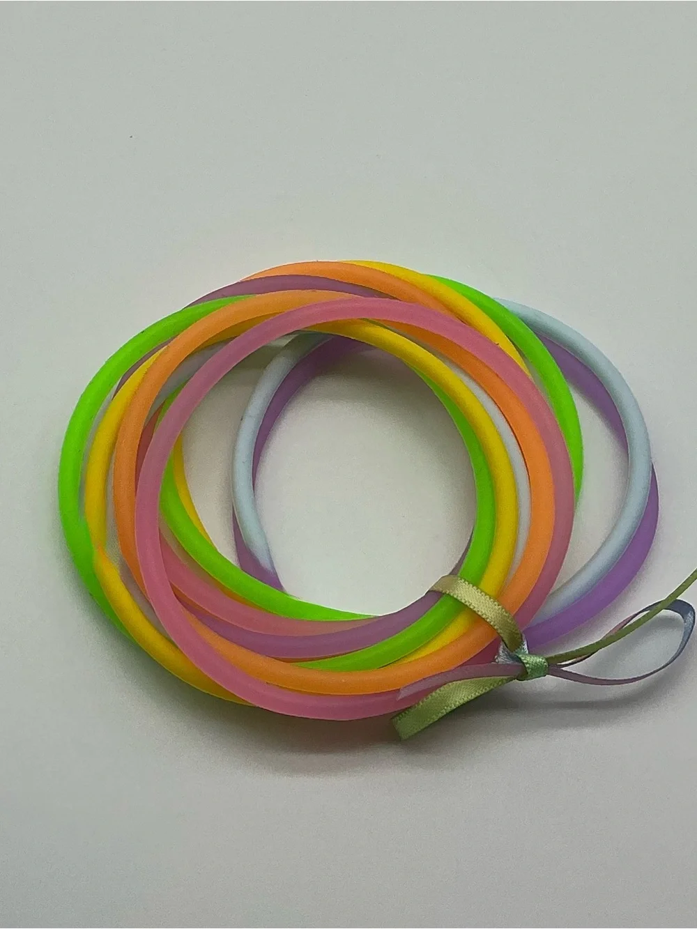 Dark Red and Pastel Rainbow 80s Barrettes & 12 Jelly Bracelets